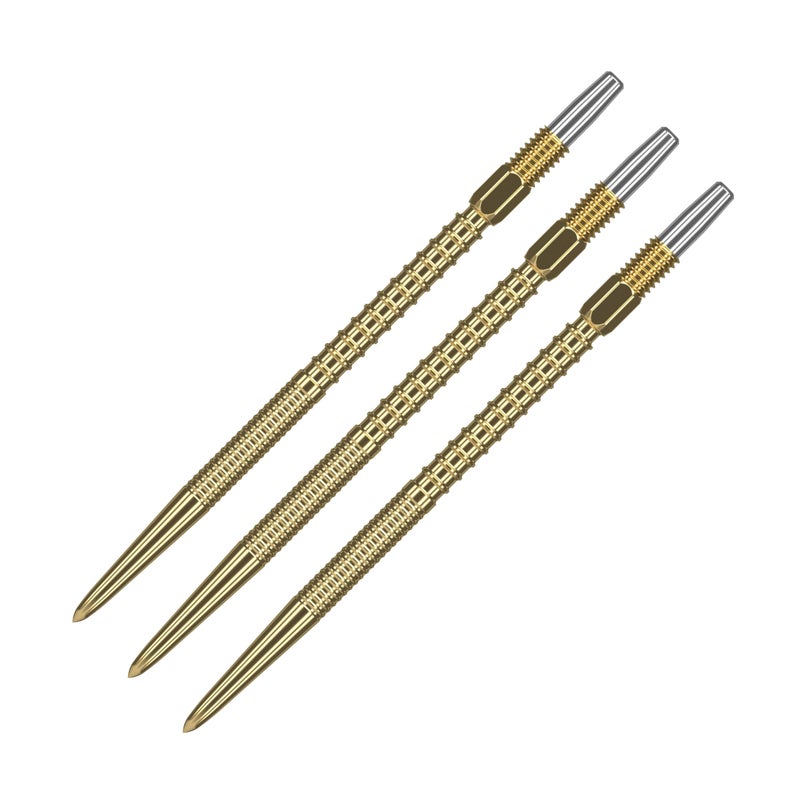 Target Darts نقاط دارتس سويس، نصائح دارت سويس النارية (عبوة 3 نصائح) 30 مم، ذهبية | تغيير نقاط الدارت، ملحقات دارت احترافية - Image 1
